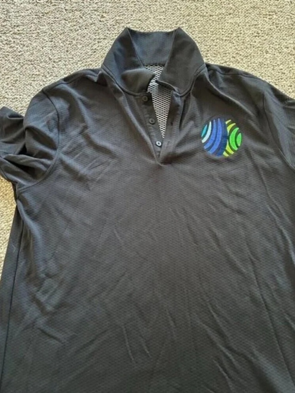 Nike Golf Dri Fit Polo Large Black Athletic Golf Tennis Performance Shirt - Picture 2 of 10